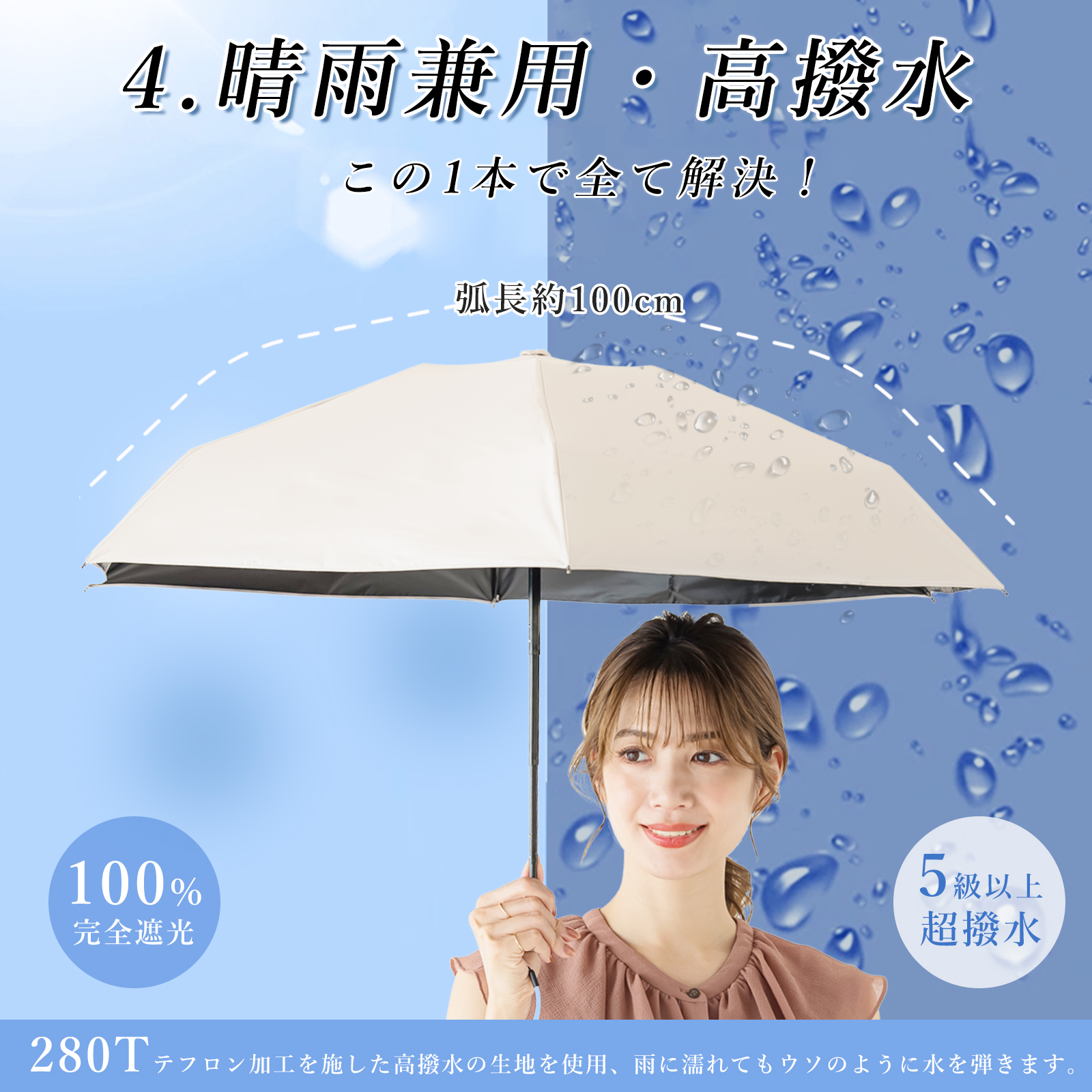 折りたたみ傘 日傘 軽量 ポケット日傘 レディース メンズ 晴雨兼用 完全遮光 キッズ 頑丈 折り畳み 雨傘 200g 遮熱 紫外線対策 日焼け 暑さ対策 梅雨対策 | CICIBELLA | 14