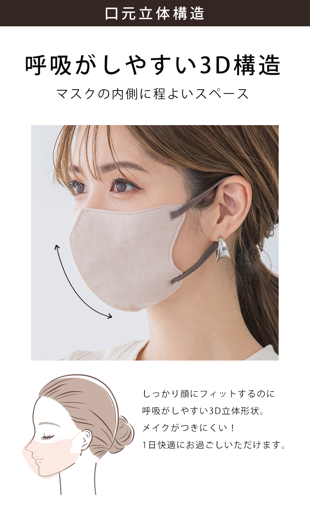 CICIBELLA ＼2025春新発売／快息 マスク 3Dマスク 不織布 カラー 20枚