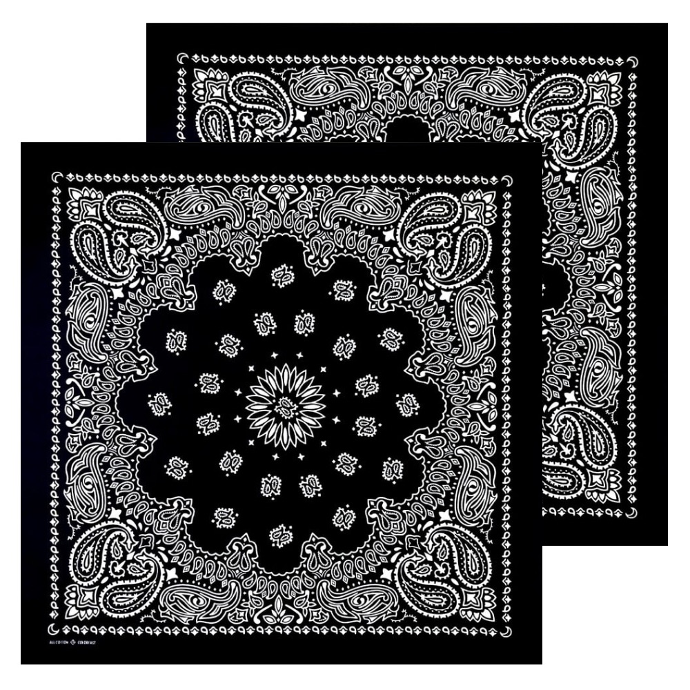 最短当日発送】 【BIGサイズ】【大判】 バンダナ 2枚組 ペイズリー柄