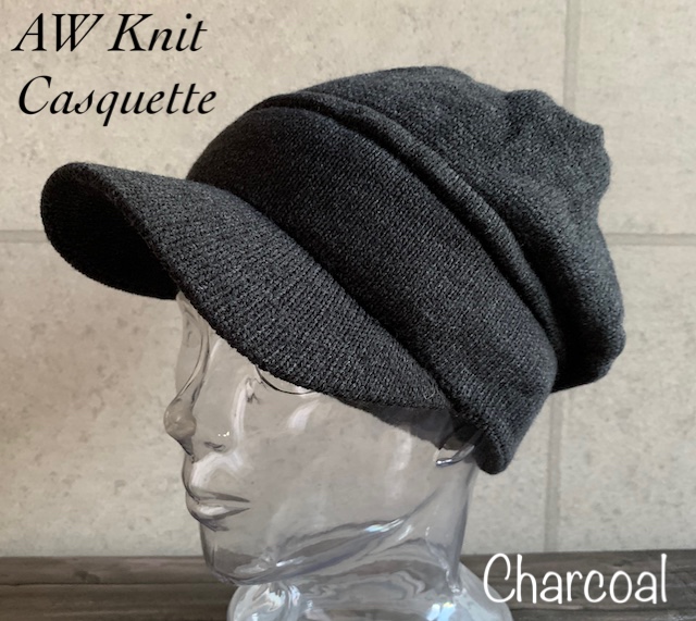 6色展開 帽子 ニット キャスケット 切り替え風 つば付き シンプル 秋冬