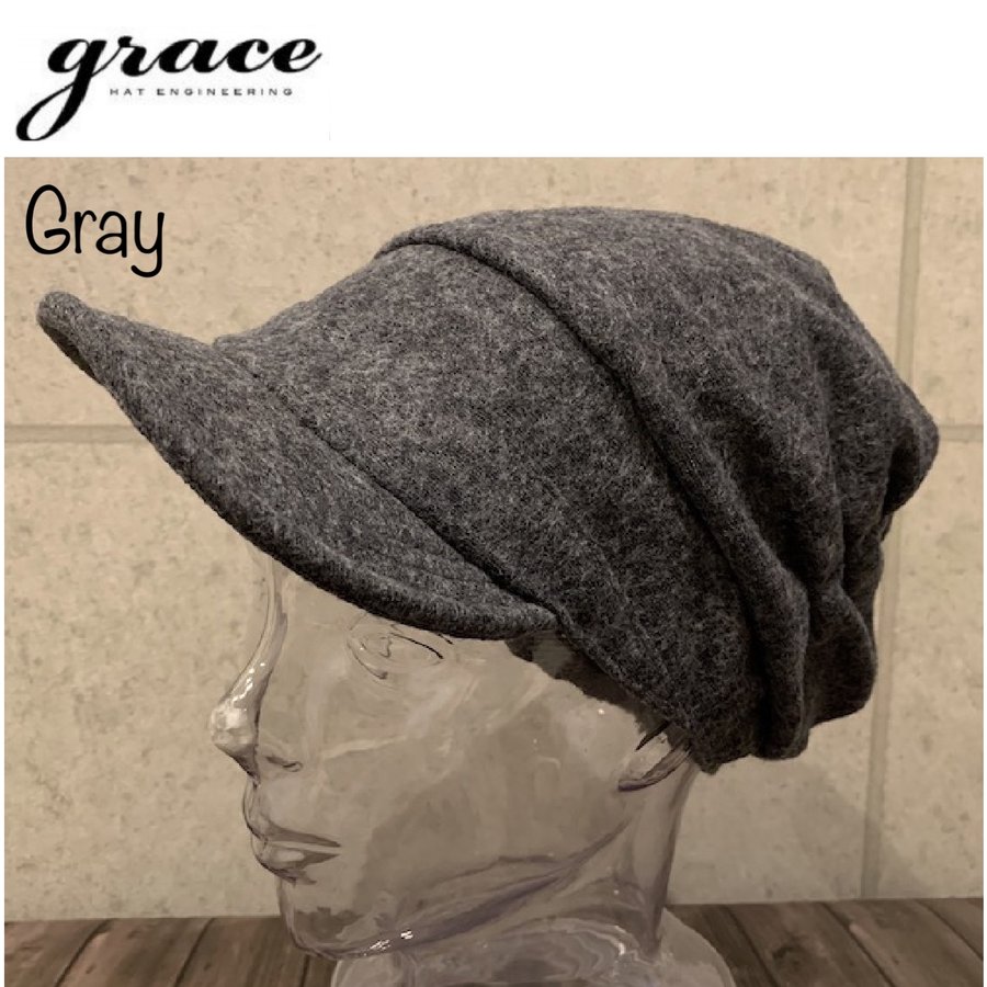 特価 帽子 grace グレース ウール キャスケット つば付きキャップ つば