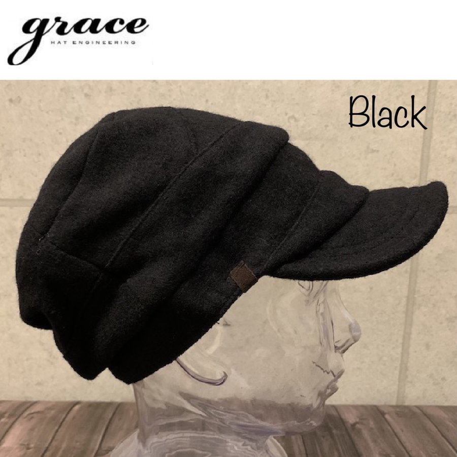 特価 帽子 grace グレース ウール キャスケット つば付きキャップ つば