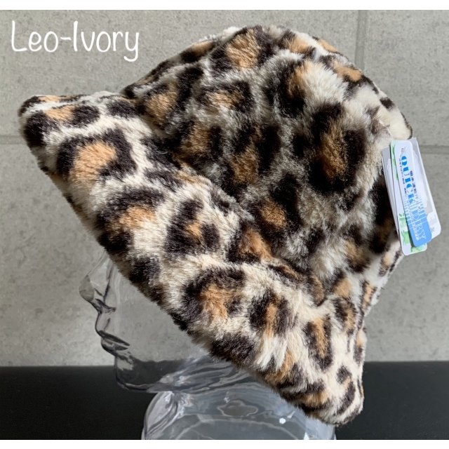 帽子 ファー バケハ アニマル柄 バケット ハット カウ レオパード 秋
