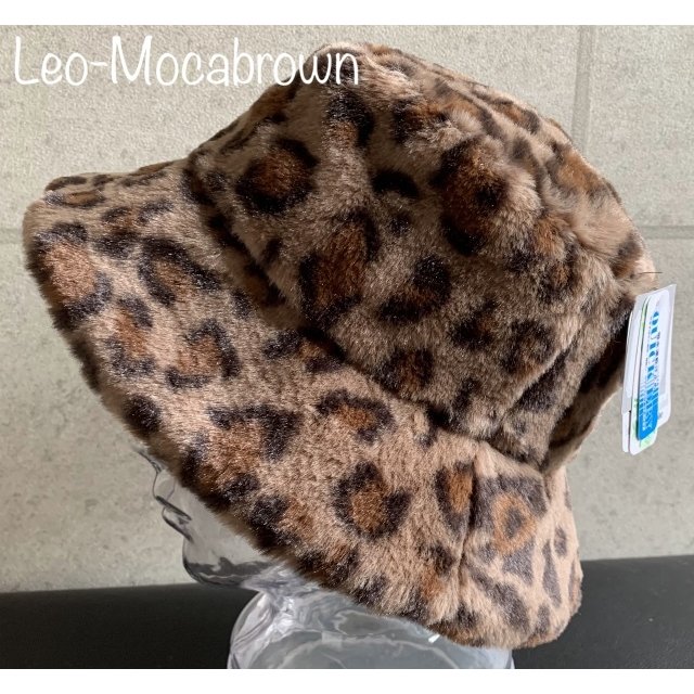 帽子 ファー バケハ アニマル柄 バケット ハット カウ レオパード 秋