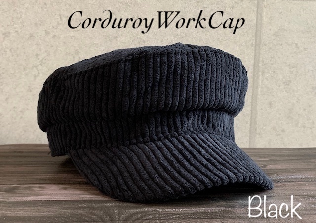 3色展開 帽子 ワークキャップ コーデュロイ マリン キャスケット 秋 冬