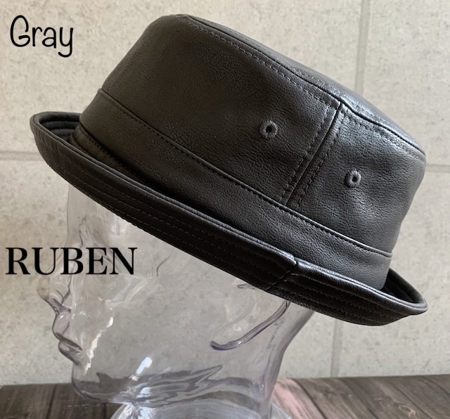 帽子 Ruben ルーベン レザー ポークパイ ハット エコレザー シンプル オールシーズン ECO LEATHER PORKPIE HAT 【店内商品2点以上ご購入で送料無料】｜gcp｜04