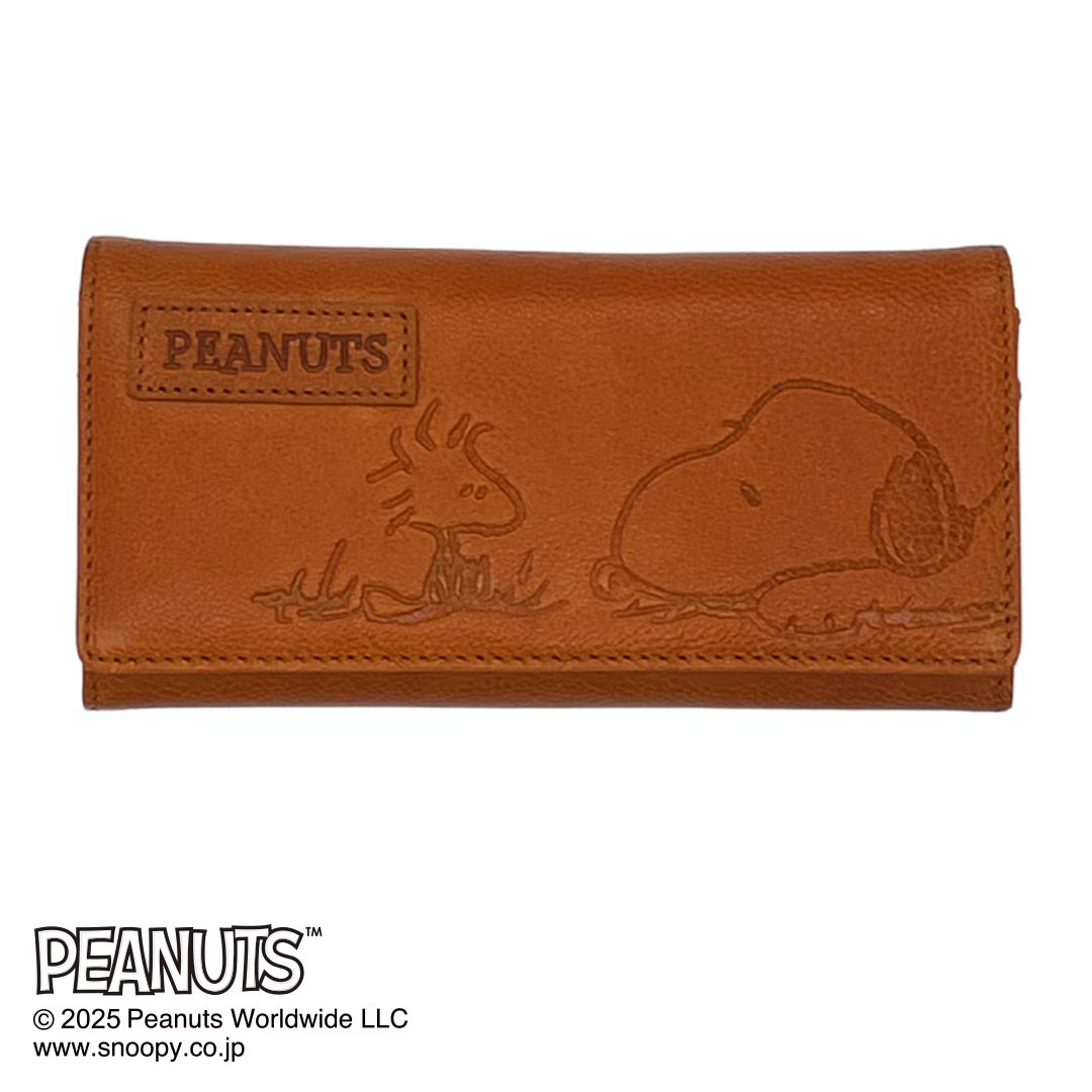 PEANUTS ピーナッツ 73054 スヌーピー かぶせ蓋 長財布 スナップボタン