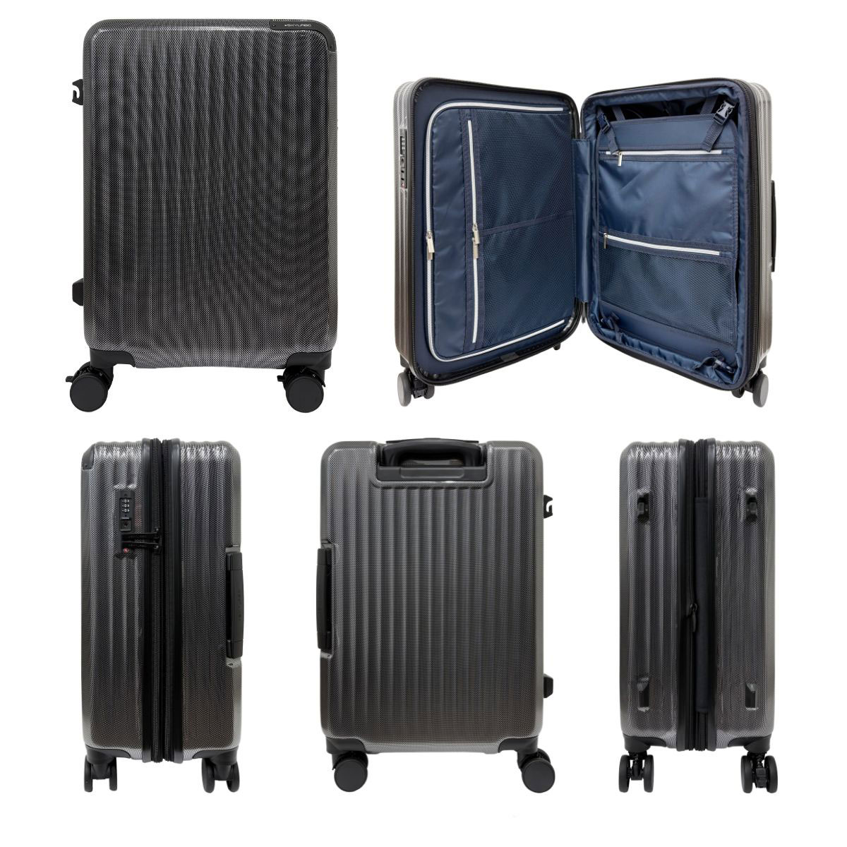 SKYLABO スカイラボ SKY2313-53 キャリーケース スーツケース LUGGEAGE 48L〜55L Mサイズ 拡張機能 シューズケース ストッパー サイドフック 爆買の画像