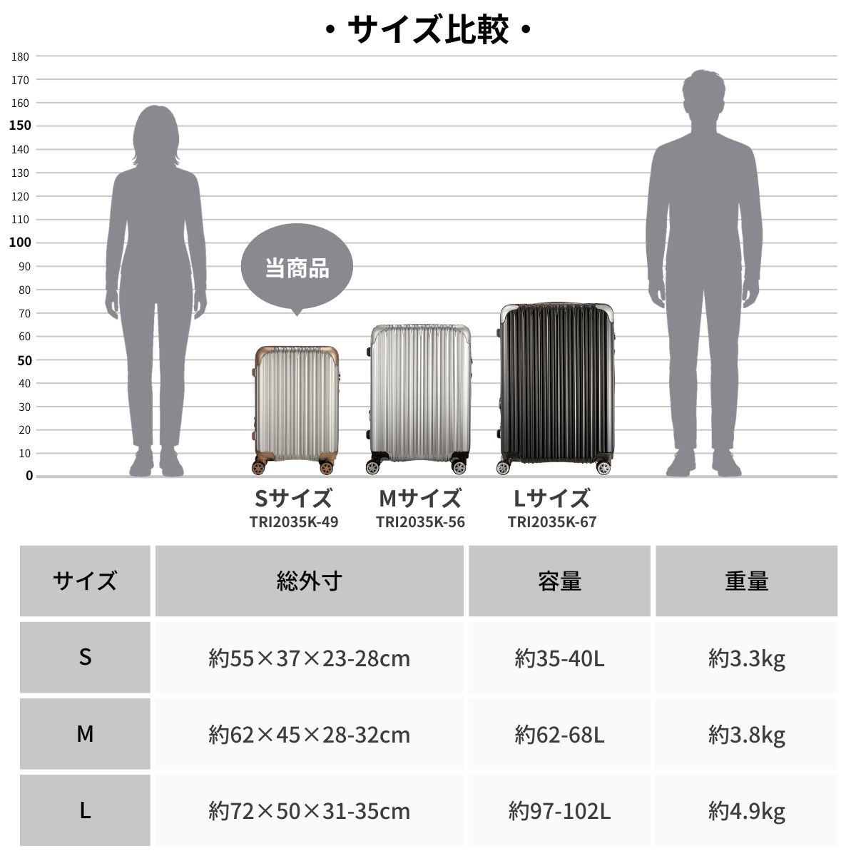 トライデント SALE 55%OFF TRIDENT TRI2035K-49 スーツケース 35-40L 1