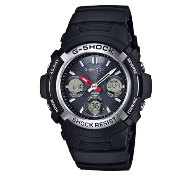 G-SHOCK ジーショック CASIO 電波ソーラー 黒 ブラック デジタル アナログ ブランド メンズ 腕時計 ブルー シルバー