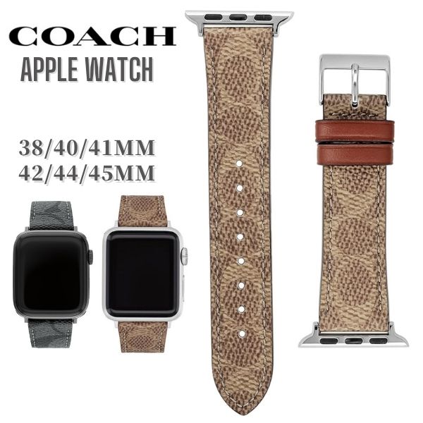 【全機種対応】apple watch 7 6 SE対応 COACH コーチ アップルウォッチ 38/40/41mm 42/44/45mm 専用 交換用  バンド レザー カスタム 交換ベルト 着せ替え coach :ap-coach-leather:腕時計 アクセサリー Gross - 通販 - 