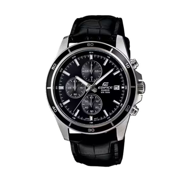CASIO EDIFICE カシオ エディフィス 腕時計 エディフィス メンズ 腕時計 クロノグラフ 本革 海外限定モデル レア ブラック ホワイト