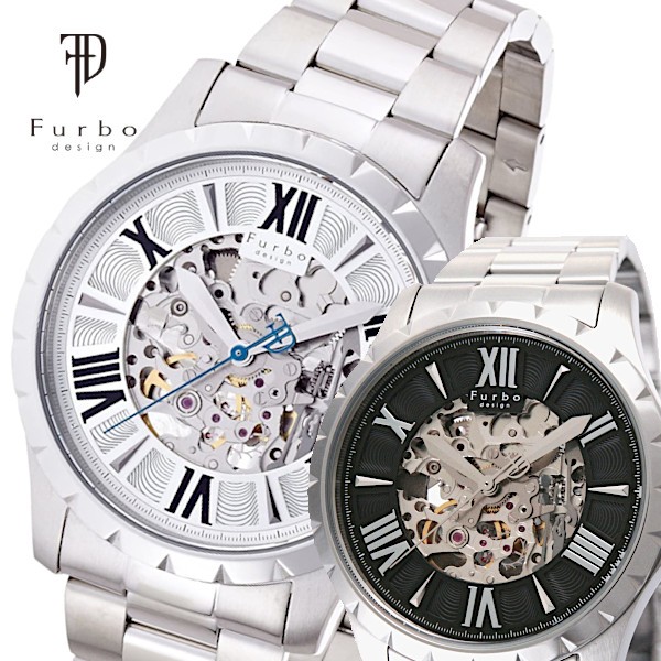 【Furbo design】Furbo フルボ フルボデザイン 腕時計 自動巻き メンズ メタルバンド シルバー ブラック F5021SISS  F5021BKSS