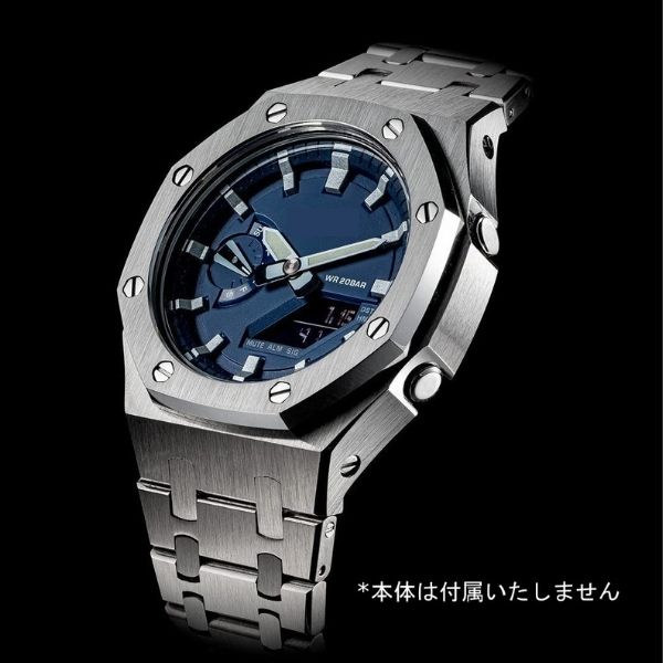 G-SHOCK 限定 GA-2100 GA-2110用 ジーショック メタル ケース バンド セット CASIO シルバー メンズ 腕時計 カスタム  修理 修復 復元