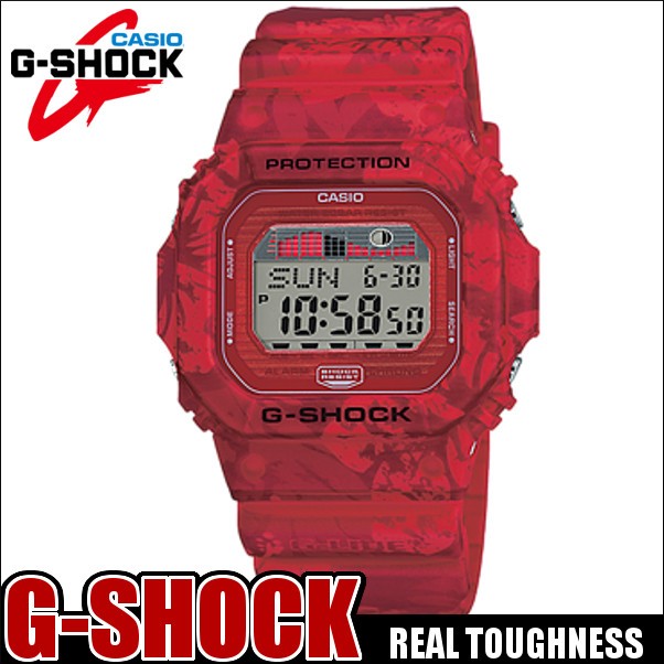 G-SHOCK G-LIDE ジーショック 腕時計 メンズ レッド 花柄 サーフィン