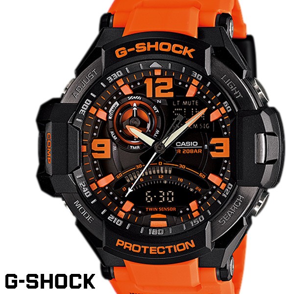 CASIO G-SHOCK ジーショック メンズ 腕時計 GA-1000-4A オレンジ ブラック SKYCOCKPIT OUTLET  スカイコックピット