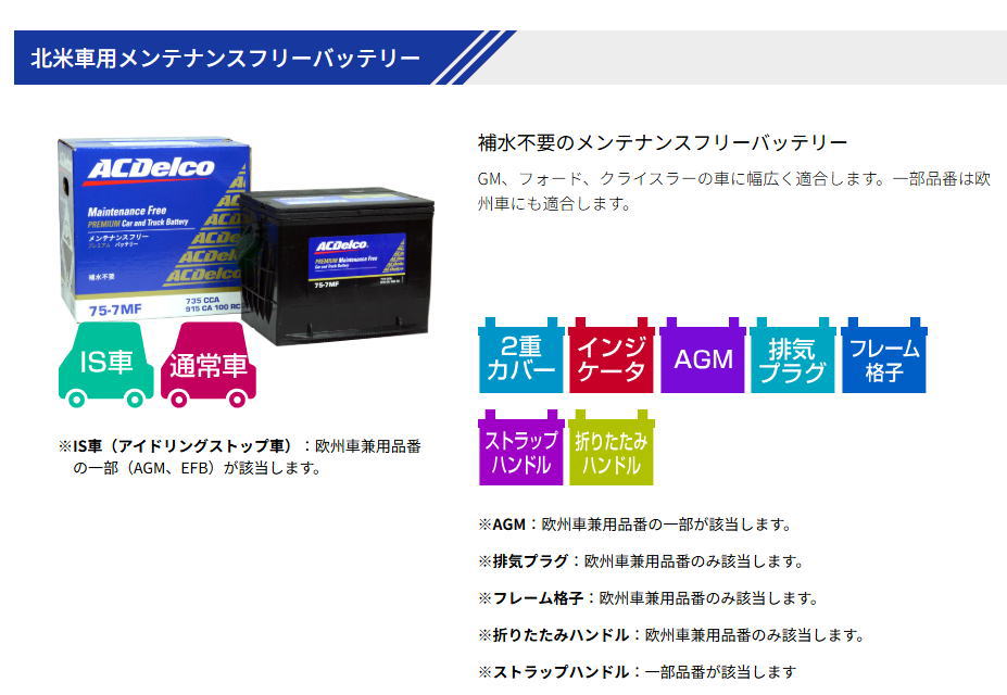 78DT-7MF ACDelco バッテリー　新品未使用品 楽天市場】ACDELCO(ACデルコ) アメリカ車用BCI規格バッテリー
