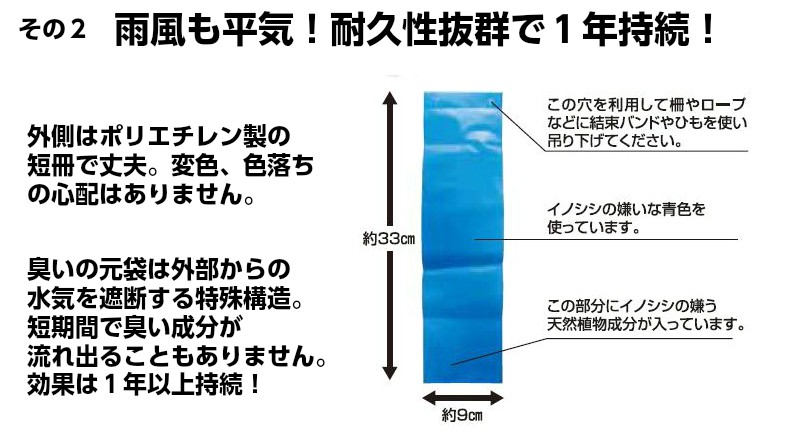 撃退イノシシ50個入 50m用 激辛臭が約２倍の強力タイプ 効果は驚きの１年間！ Amazon.co.jp: 撃退イノシシ激臭シート 10m用 10個入 イノシシ対策