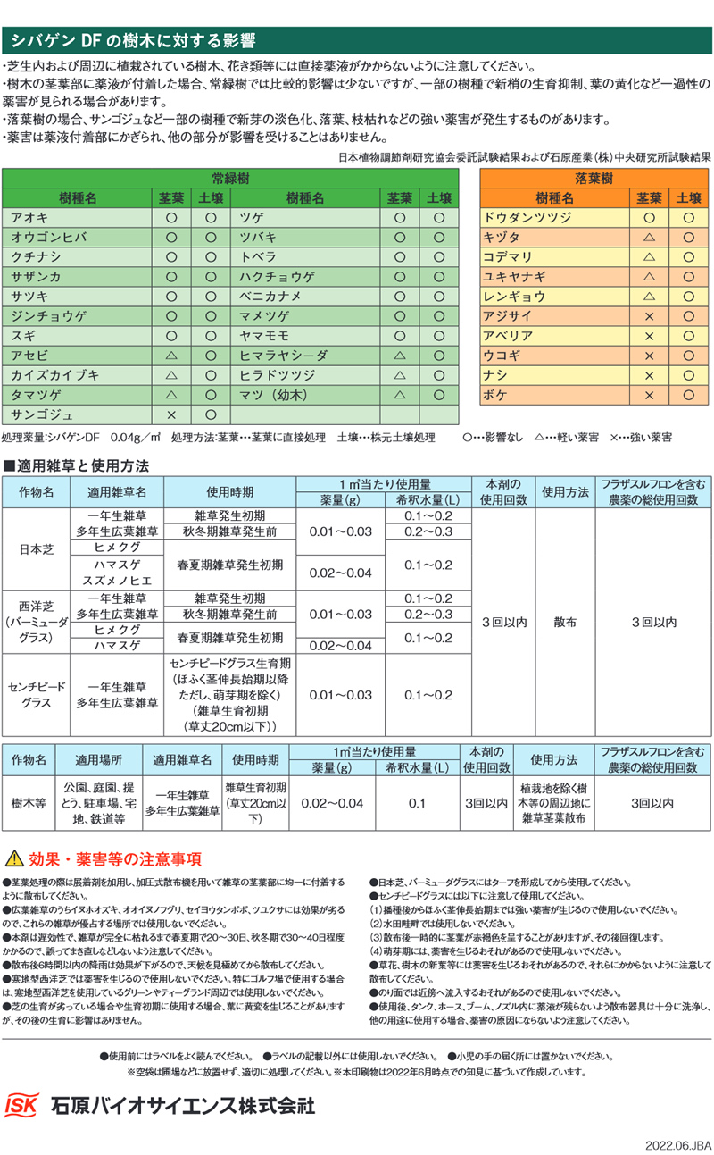 石原バイオ シバゲンDF 100g 芝生用除草剤｜gekitaitai｜12