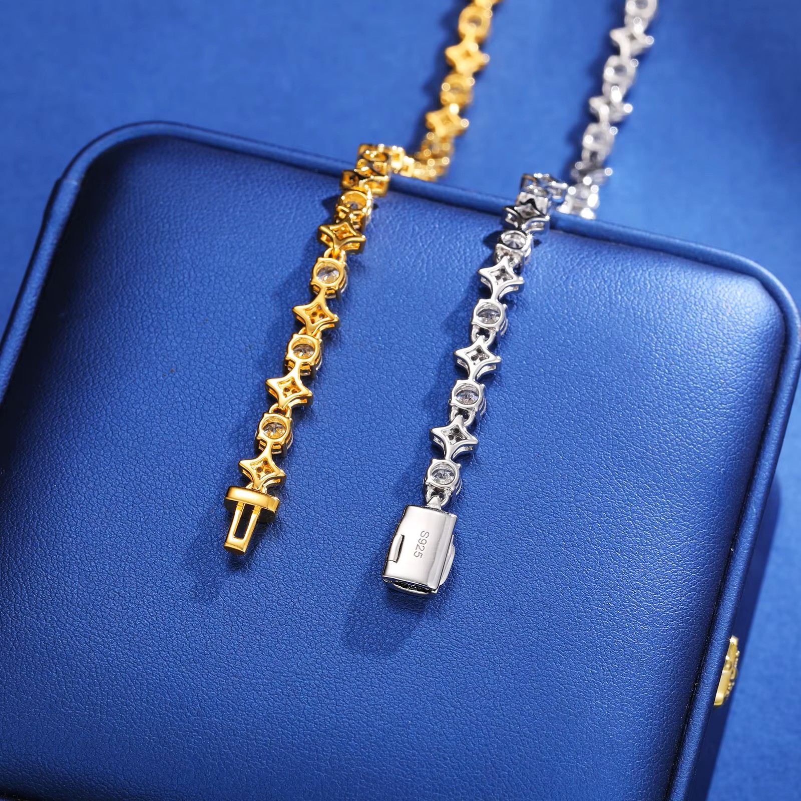 モアサナイトテニスブレスレットブレスレット メンズ レディース 18cm