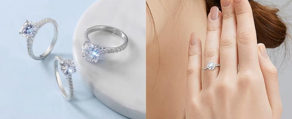 モアサナイト リング レディース 1ct 一粒 シンプル 婚約指輪 結婚