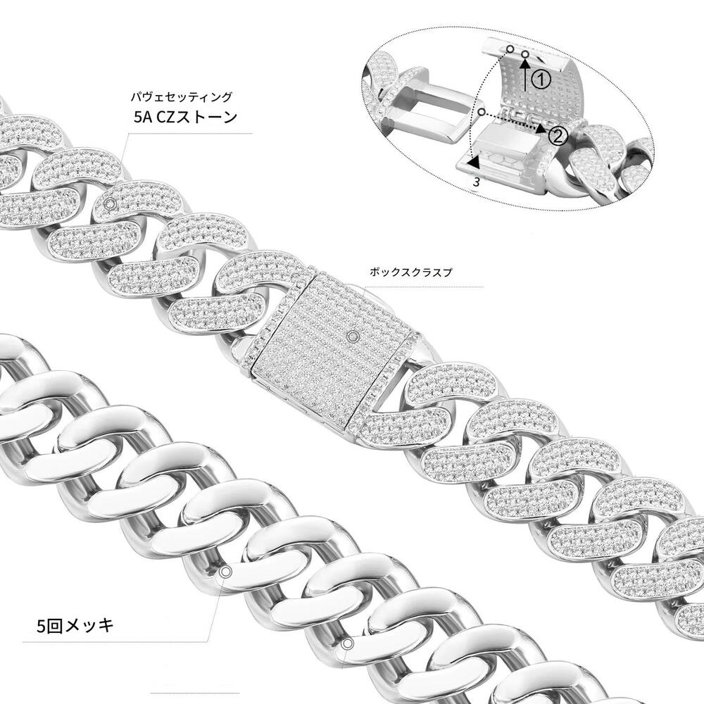 マイアミキューバン 喜平 ネックレス 幅18mm 長さ50cm 5A最高クラス