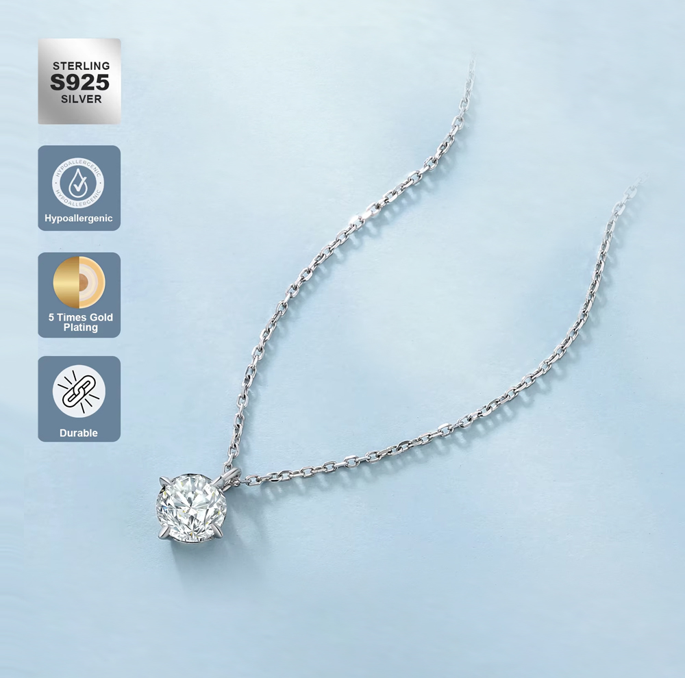 モアサナイト ネックレス レディース 0.5ct 一粒 シンプル