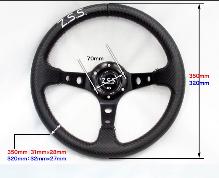 Z.S.S. フラットコーン スポーツ ステアリング Type-D3 φ350 スエード