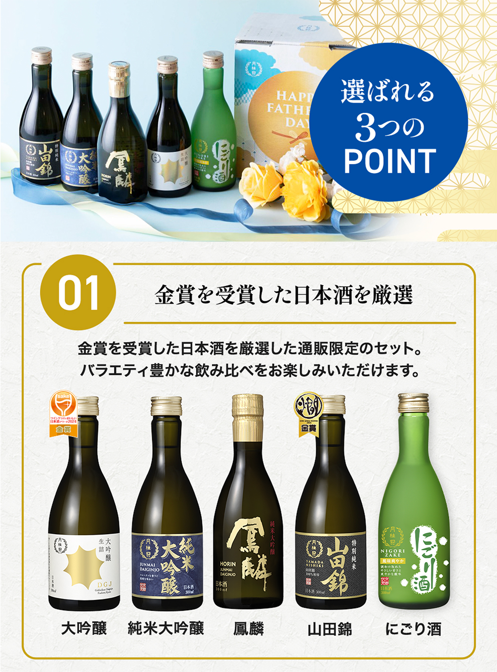 父の日 日本酒 飲み比べセット 300ml × 5本