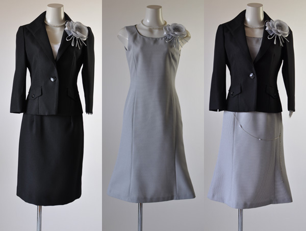 【小さいサイズ 7号 】レディース クール フェミニン 3点スーツ ワンピース スカート スーツ ワンピーススーツ 裏地背抜き七分袖ジャケット ママスーツ おしゃれ ビジネス オフィス 通勤 154(AM9s-7/BL2F1Y4) レディース クール フェミニン 3点スーツ ワンピース スカート スーツ