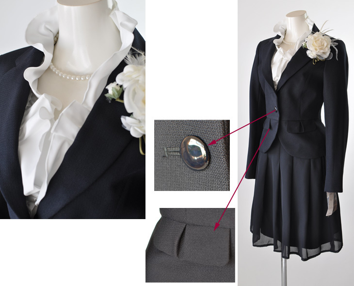 7号/9号/13号/17号 レディース スカートスーツ フォーマル セレモニー 2way 取り外せるフリル ジャケット フレアスカート お宮参り 入学式 卒業式 七五三 ママ 学生 ミス ネイビー ピンク (BL3Y2R)007-52/008-58 レディース スカートスーツ フォーマル セレモニー 2way 取り外せる