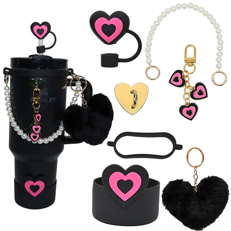 【数量限定】❤CHANEL❤ 非売品 ボトルホルダー タンブラー 水筒 ブラック 7点セット スタンレー タンブラー 水筒 ホルダー ストローキャップ
