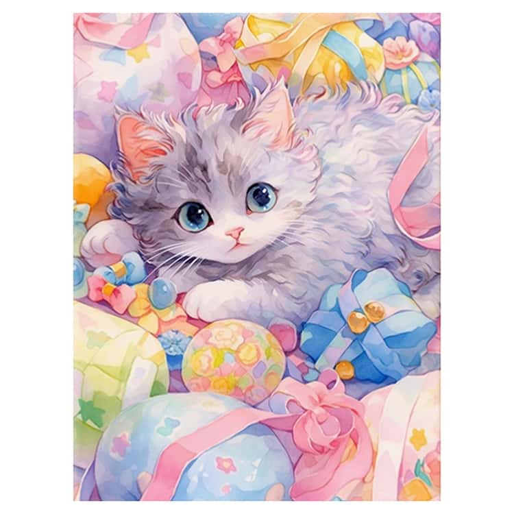 50×40cm 5D ダイヤモンドアート キット フル 刺繍キット 30×40cm 猫