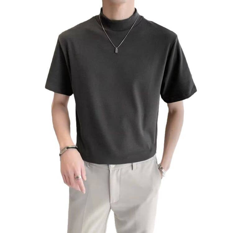 モックネック tシャツ メンズ ゴルフウェア 無地tシャツ ゴルフ 半袖