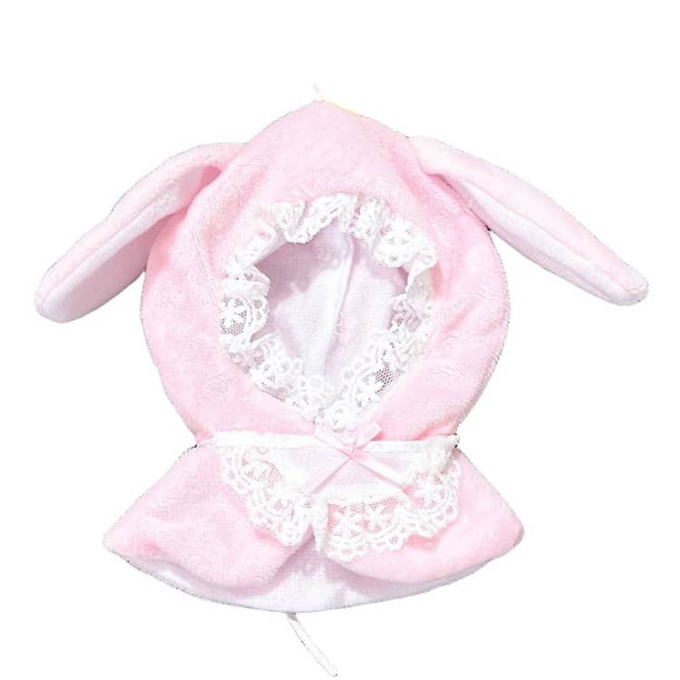 ぬい服 10cm ポンチョ うさ耳 ちび ぬいぐるみ 服 スタイ うさぎ 11cm