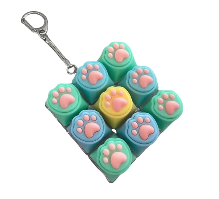 肉球 キーボードキーホルダー フィジェットトイ ねこ 猫 メカニカル タクタイル スイッチ ミニキーボード マルチカラー ストレスリリーフ フォーカス |  | 18