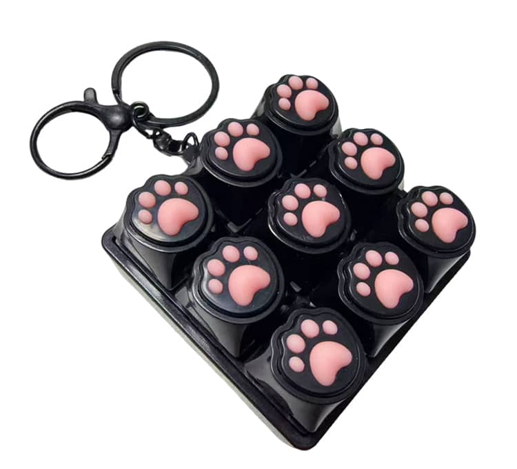 肉球 キーボードキーホルダー フィジェットトイ ねこ 猫 メカニカル タクタイル スイッチ ミニキーボード マルチカラー ストレスリリーフ フォーカス |  | 20