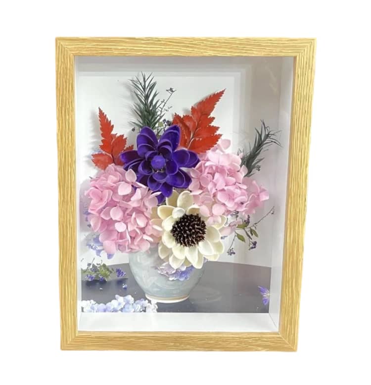 プリザーブドフラワー バラ 花束 蝶々 フレームフラワー フラワー