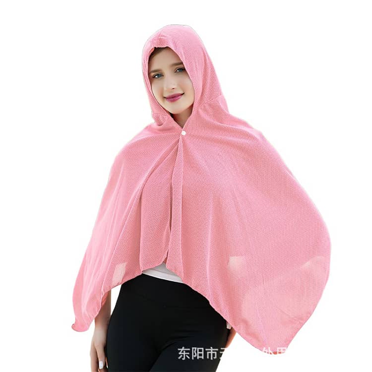 冷感ポンチョ uvカット 即効冷感 クールポンチョ 肌温度-15℃ 濡らさ