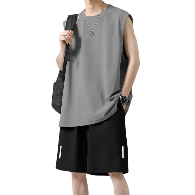 ノースリーブ ショートパンツ セットアップ メンズ タンクトップ 袖