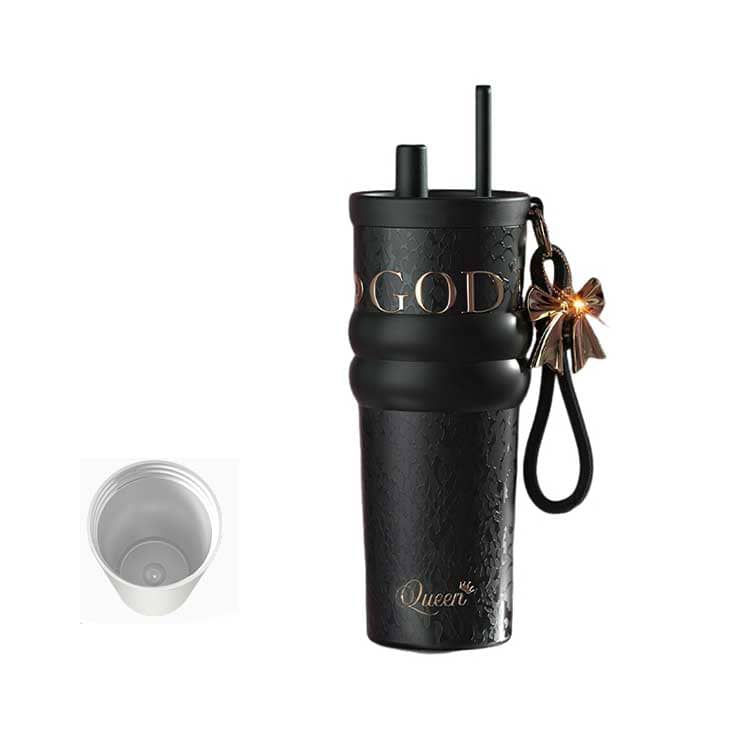 水筒 ストロータンブラー 710ml 魔法瓶 ストロー付き セラミック