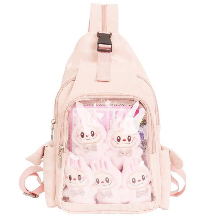 クリアポケット付き ボディバッグ 推し活 バッグ 痛バッグ ショルダー