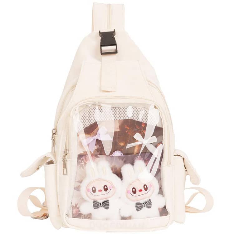 クリアポケット付き ボディバッグ 推し活 バッグ 痛バッグ ショルダー