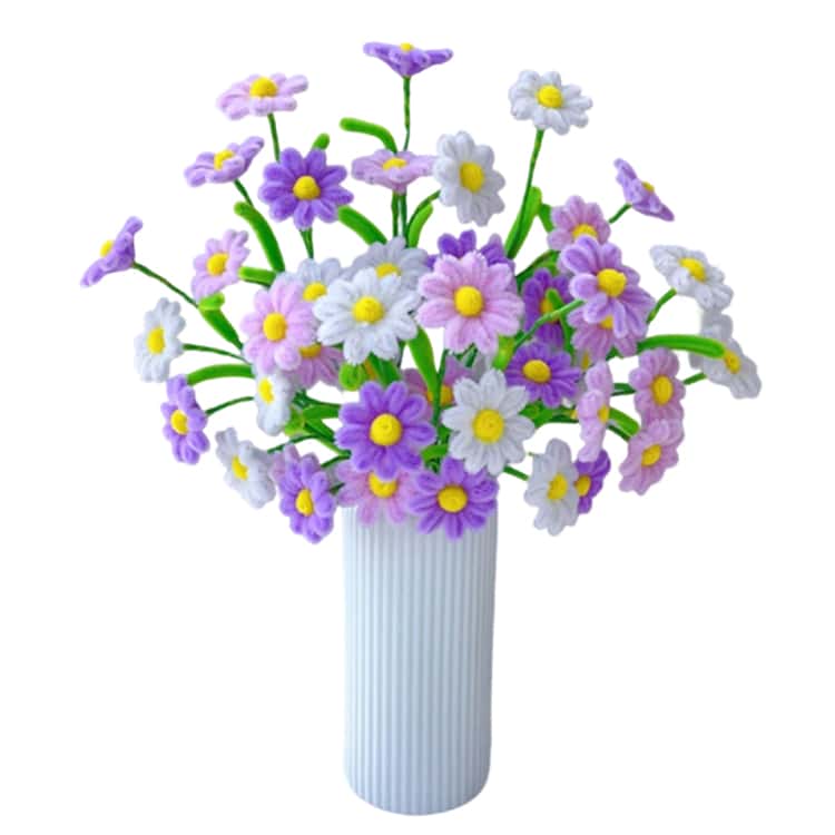 モールフラワー 手作りキット 菊 45本 セット 花瓶付き デイジー