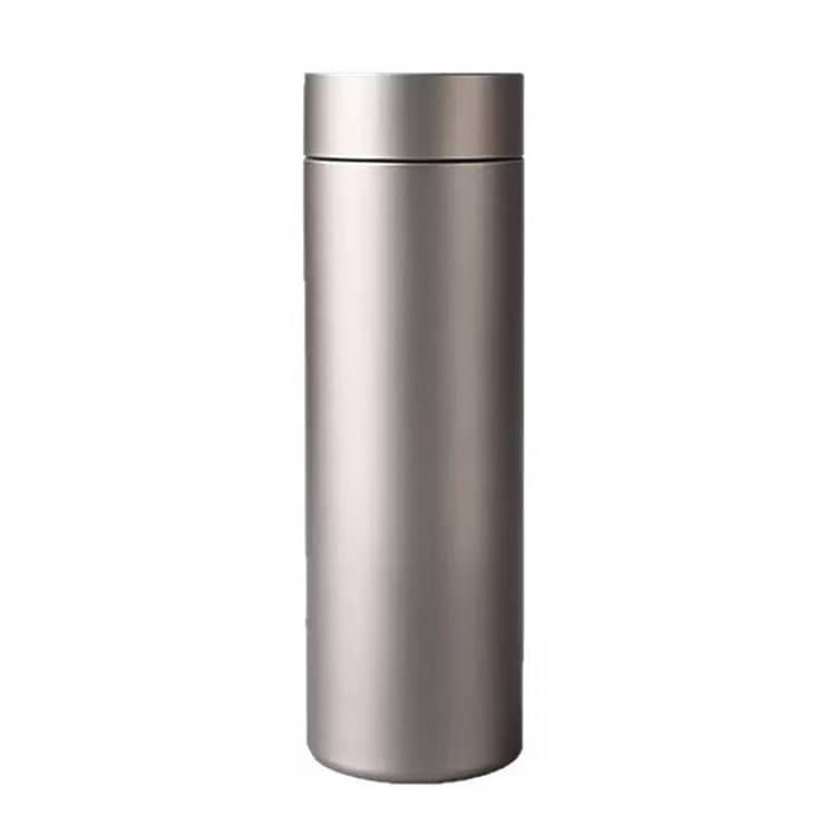純チタン 水筒 500ml 真空二層 ボトル 抗菌 チタン製 魔法瓶 スリム