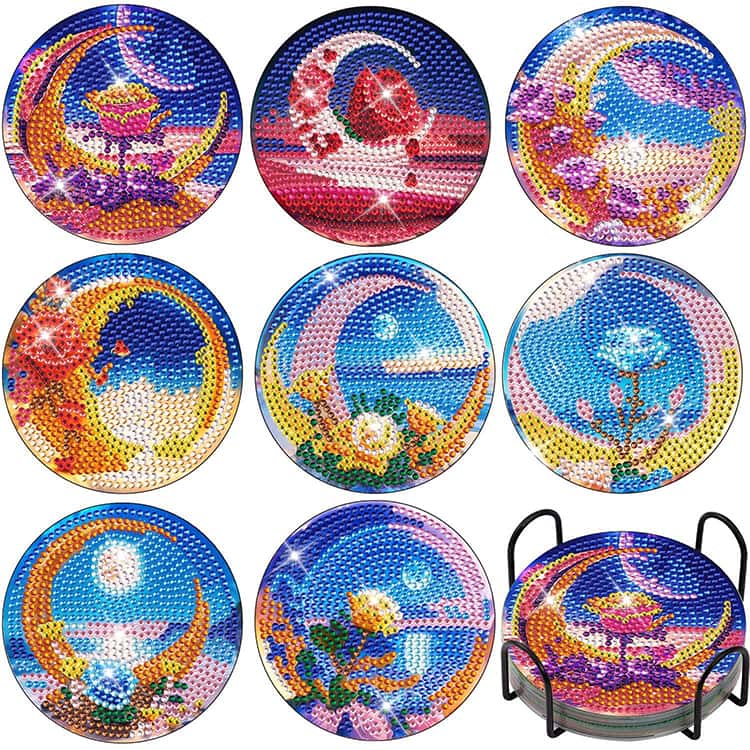 ダイヤモンドアート 8個入り コースター キット ビーズアート
