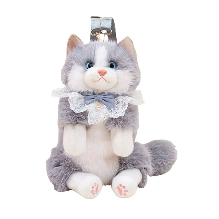 リアルな猫型 リュック 猫のぬいぐるみ 猫バッグ 猫グッズ 長さ調整