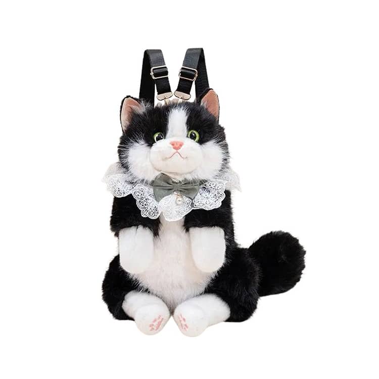 リアルな猫型 リュック 猫のぬいぐるみ 猫バッグ 猫グッズ 長さ調整