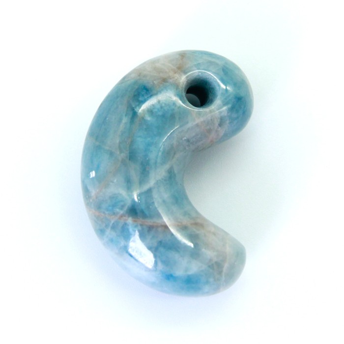一点物】 糸魚川ブルー翡翠勾玉 小滝入コン沢産 天然石