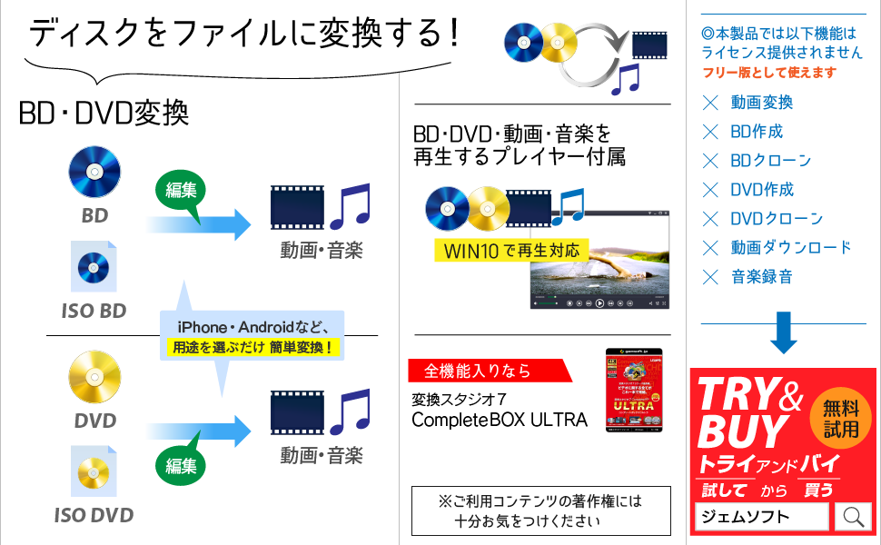 ブルーレイやDVDを動画・音楽ファイルに変換保存、BD・DVD・動画・音楽を再生するZEUS PLAYERを付属